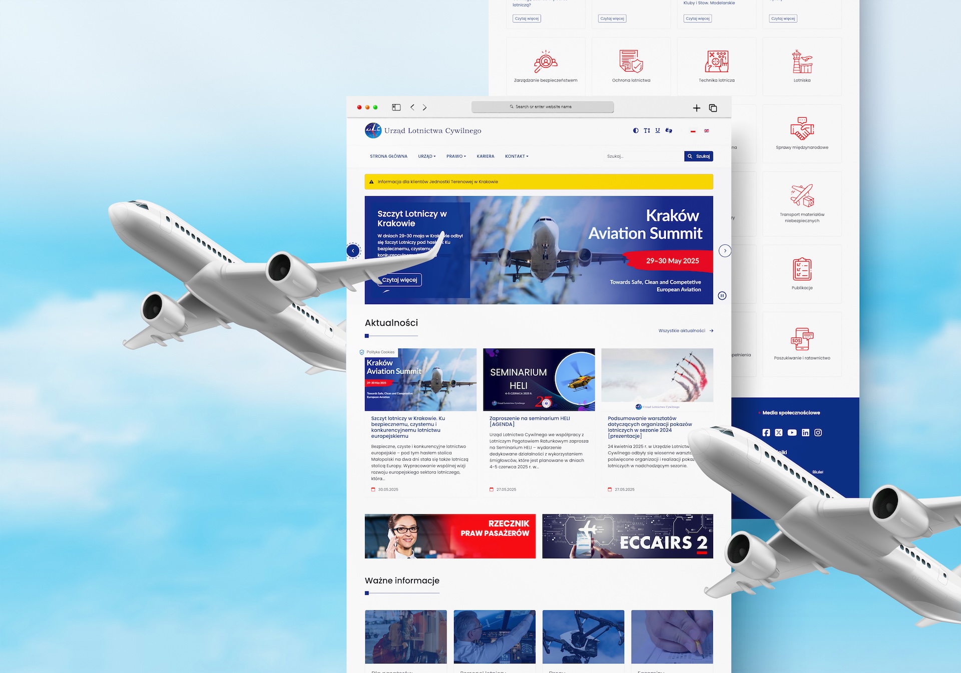 Strona internetowa Urząd Lotnictwa Cywilnego