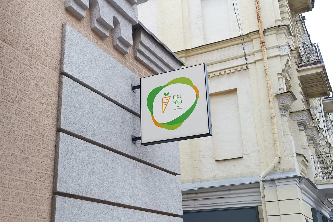 Projekt logo Fine Food - szyld reklamowy